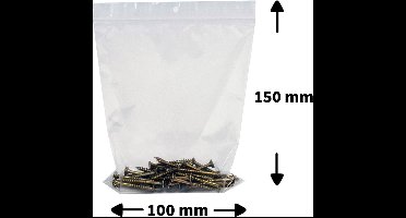 Gripzakjes 100st - 100 × 150mm - Hersluitbaar- Blanco - Luchtdicht - Druksluiting - Handig voor losse onderdelen