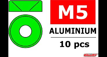 Team Corally - Aluminium sluitring - voor M5 Verzonkenkopschroeven - BD=12mm - Groen - 10 st