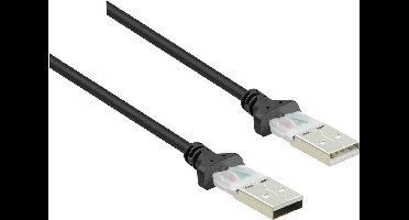 Renkforce USB-kabel USB 2.0 USB-A stekker, USB-A stekker 1.80 m Zwart Vergulde steekcontacten