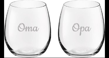 Gegraveerde Drinkglas 39cl Opa & Oma
