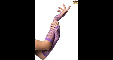 Partychimp Nethandschoenen Vingerloos Lang Dames Elastaan - Paars