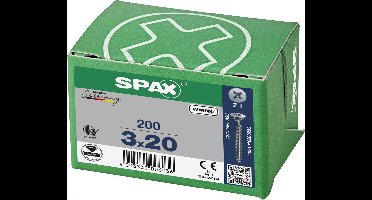 Spax Spaanplaatschroef Verzinkt PK 3.0 x 20 (200) - 200 stuks