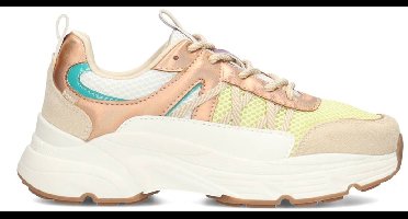 POSH by Poelman AYOKI Dames Sneakers - Geel Met Combinatie