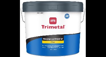 Trimetal Magna Ultimat SF - Kwalitatieve extra matte watergedragen binnen muurverf ( 2 in 1 ) - Kleur RAL 9010 Pure White ( gebrokenwit) - 10 L