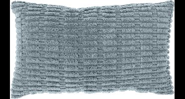 CEDRO sierkussen - 30x50 cm - Ribmotief - Jeans Blue