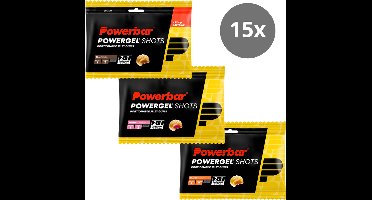 Powerbar Energiegels | Powergel Shots | Combideal - 5x Cola (met cafeïne) 5x Raspberry 5x Orange
