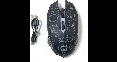 S&E 2.4GHz & Bluetooth Dual Mode Draadloze Gaming Muis - Crack Design - RGB Verlichting - Stil - Oplaadbaar - Instelbare DPI (3 Niveaus)