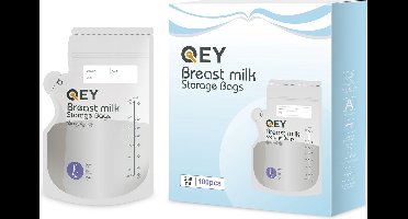 100 Stuks - Moedermelk Bewaarzakjes - Borstvoeding zakjes - Extra Groot - Koelkast en Vriezer - QEY (BPA Vrij)
