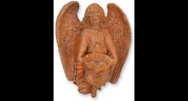 Roestig gietijzeren engel wanddecoratie