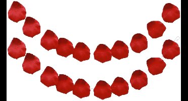 Chaks Rozenblaadjes slinger - 2x - rood - 10 bladeren - bruiloft/Valentijn - 180 cm - feest slinger