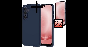 Hoesje - Met 2x Screenprotector - Geschikt voor Samsung Galaxy A26 - Sterk & Shockproof - Back Cover - Siliconen Case - Telefoon Hoes - Donkerblauw