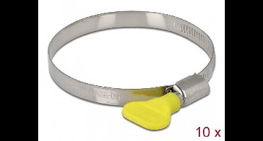 Delock Butterfly Hose Clamp 60 - 80 mm 10 pieces yellow