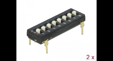 Delock DIP switch Tri-State 8-digit 2.54 mm pitch THT vertical black 2 pieces