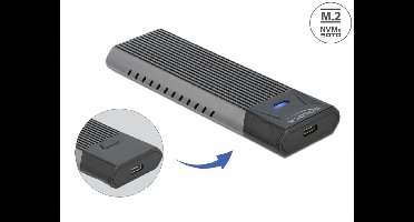 Delock External USB Type-C™ Combo Enclosure for M.2 NVMe PCIe or SATA SSD - tool free