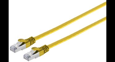 RJ45 Flachkabel m. CAT 7 Rohkabel slim gelb 10m