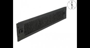 Delock 19″ Kabelmanagement Borstelstrip gereedschapsvrij 2U zwart