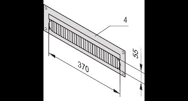 SCHROFF kabelkanaal voor Novastar en Eurorack, RAL 7021, geschroefd, 4 HE