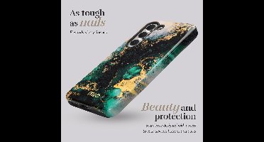 MIO by Mobilize Hoesje | Geschikt voor Samsung Galaxy A26 | Compatibel met MagSafe | Hard Shell Back Cover | Green Marble