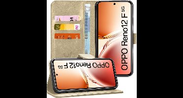 Hoesje geschikt voor Oppo Reno 12F / 12FS - Portemonnee Book Case Goud