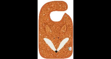 Trixie Slabbetje - Mr. Fox - Zachte Badstof - 100% Biologisch Katoen - Met Drukknopjes - Oranje