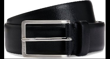 BOSS Leren Riem Erman-L Sz35 Leather Belt W120 Black Zwart