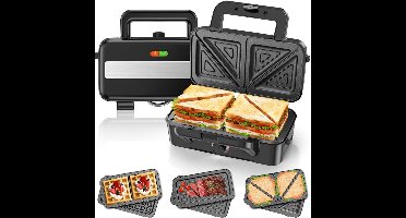 ApexArte® Wafelijzer met Verwisselbare Platen - Contact Grill - Tosti Apparaat
