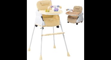 ApexArte® Kinderzetel - Eetstoel Baby 6 Maanden en Ouder - Kinder Eetstoel - Kinderstoel - Inklapbare Eetstoel - Bruin