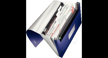 Leitz Style Projectmap A4 - met 6 Uitklapbare Vakken en Elastische Sluiting - voor 280 A4 Vel - Titanium Blauw