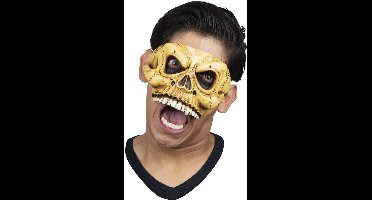 Partychimp Halfmasker Skull Schedel Skelet Halloween Masker voor bij Halloween Kostuum Volwassenen Carnaval - Latex- One Size