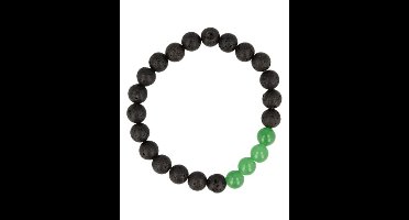 Kralenarmband Lavasteen / Aventurijn groen