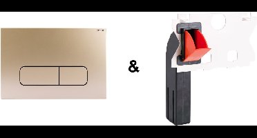 RAYBRO Mocha 45 Pack Bronze Gold - Champagne Gold (Mocha 45 en RAYBRO Toiletblokhouder) - voor Geberit Delta inbouwreservoir (UP100) - Geberit Sigma (UP320 en UP300) - Rapotec - REZI, Kronenbach - JomoTech.