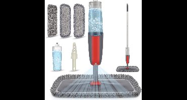 ApexArte® Dweil Mop met Sproeifunctie - Zwart en Rood