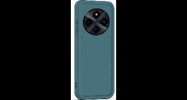 Hoesje geschikt voor Xiaomi Redmi 14C / Redmi A4 / Poco C75 - Versterkte randen - Bescherming Camera & Scherm - Matte Design Teal Groen