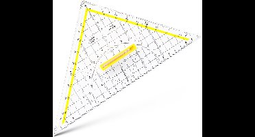 Aristo tekendriehoek - schaalverdeling 22cm - onbuigzaam - transparant - met afneembare greep - AR-1650/4