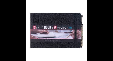 Sakura notebook zwart 21 x 14,8 cm + Micron PN
