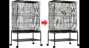 ApexArte® Vogelkooi - Papegaaienkooi - Vogelkooien voor Binnen - Zwart