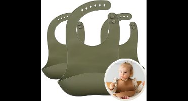 Funnies Siliconen Forest Slab 3-Pack - Set van 3 Slabbetjes - Slabbers met Opvangbakje - 30 x 24cm - Zacht, Flexibel en Makkelijk Schoon te Maken - Verstelbare Pasvorm voor Baby’s en Peuters - Ideaal voor Voeden zonder Knoeien