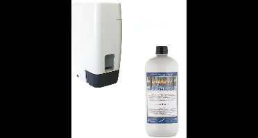 Zeepdispenser 1 liter kunststof hervulbaar + 1 liter handzeep Hammam Herbal