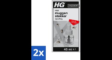 HG X - Muggenstekker Navulling - Continue Bestrijding - 54 Nachten - 45 ml - Voordeelverpakking - 2 stuks