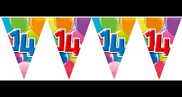 12x Vlaggenlijn 14 jaar 10 meter dubbelzijdig bedrukt - Verjaardag Feestje Vlag Vlaggen Versiering Slinger Feestdecoratie Decoratie