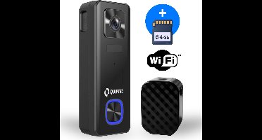 Quipted Slimme Draadloze Video Deurbel Met Camera - Deurbel Draadloos WiFi - Draadloze Deurbel met Accu - Waterdicht - Incl. draadloze gong - Incl. 64GB SD - Geen Abonnement - 5mp - 2K Ultra HD