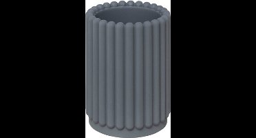 5Five Bonbon Tandenborstelhouder - Geribbeld - Ø8xH11cm - Grijsblauw