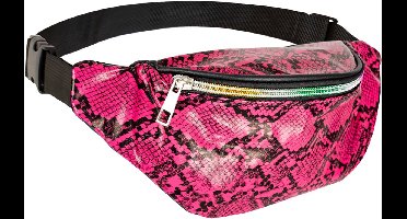 PartyXplosion Carnaval verkleed Heuptasje - slangenprint - roze - volwassenen - foute party