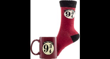 Harry Potter - "9 3/4" Gift Set met Mok 315ml en Paar Sokken EU 41-45