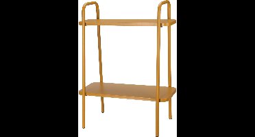 Pro Garden Plantenrek/plantentafel - mosterdgeel - metaal - 50 x 26 x 66 cm - binnen en buiten