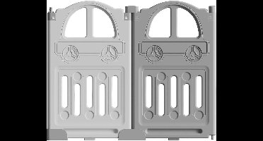 Uitbreidingsplaten voor babybox van kunststof voor baby's en peuters, 2 platen EDP0001 (grijs + wit)
