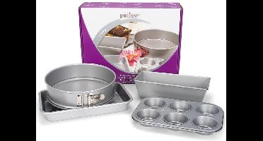 Patisse Bakvormset 37 X 30 Cm Staal Zilver 4-delig