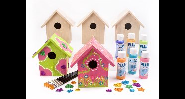 Knutselpakket Kinderfeestje - Vogelhuisje versieren - voor 9 kinderen
