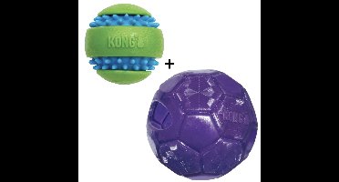 Combideal - Kong Flexball Paars (15.5 CM) + Kong Squeezz Goomz Bal