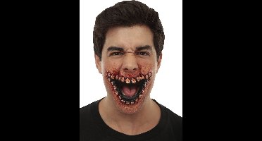 Partychimp Applicatieset Evil Grin Latex Rood/wit/zwart